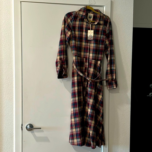 Kiel James Patrick flannel maxi dress size 8 new with tags (now sold out) - Picture 1 of 4